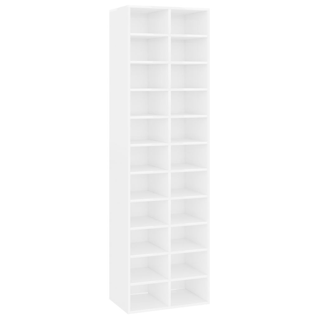 VidaXL Schoenenkast 54x34x183 cm spaanplaat hoogglans wit