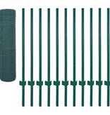 VidaXL Draadgaashek met palen 25x0,5 m staal groen