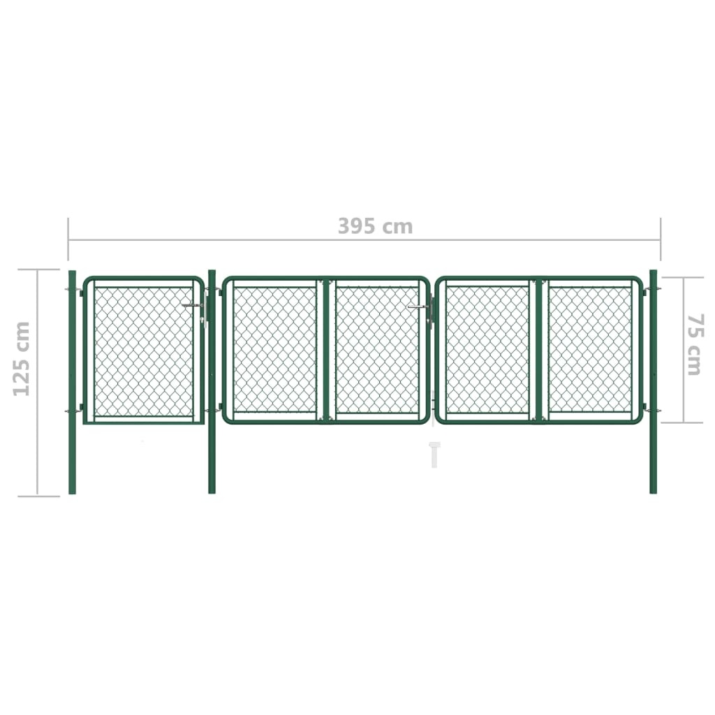 vidaXL Poort 75x395 cm staal groen