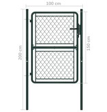 vidaXL Poort 100x150 cm staal groen