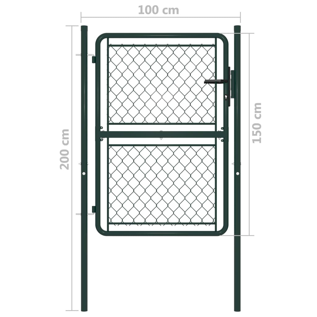 vidaXL Poort 100x150 cm staal groen