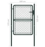 vidaXL Poort 100x125 cm staal groen