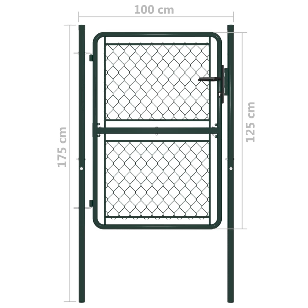 vidaXL Poort 100x125 cm staal groen