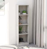 vidaXL Boekenkast met 4 schappen 40x24x142 cm spaanplaat betongrijs