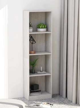 vidaXL Boekenkast met 4 schappen 40x24x142 cm spaanplaat betongrijs