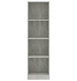 vidaXL Boekenkast met 4 schappen 40x24x142 cm spaanplaat betongrijs