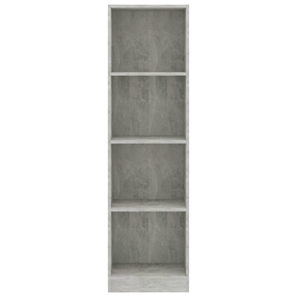 vidaXL Boekenkast met 4 schappen 40x24x142 cm spaanplaat betongrijs