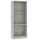 vidaXL Boekenkast met 3 schappen 40x24x108 cm spaanplaat betongrijs