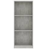 vidaXL Boekenkast met 3 schappen 40x24x108 cm spaanplaat betongrijs