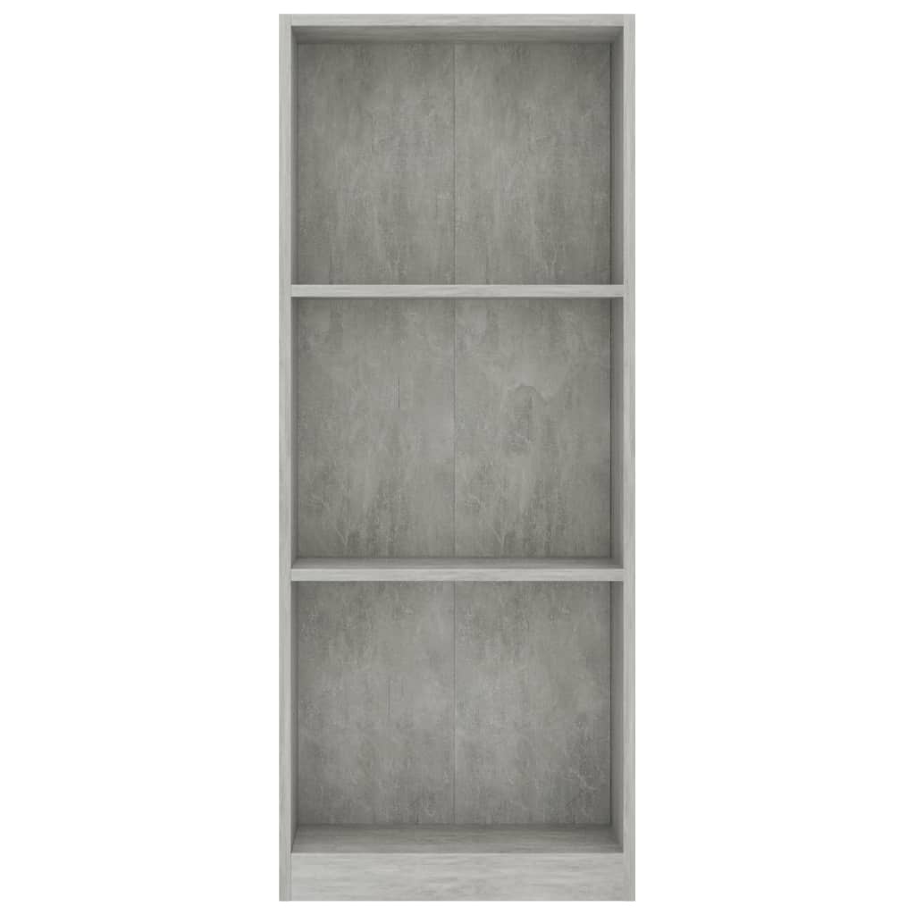 vidaXL Boekenkast met 3 schappen 40x24x108 cm spaanplaat betongrijs