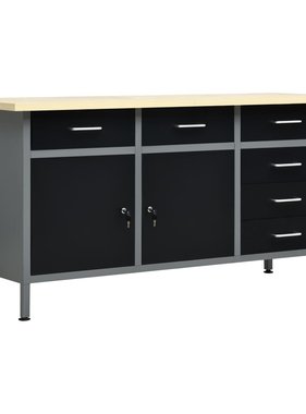 VidaXL Werkbank 160x60x85 cm staal zwart