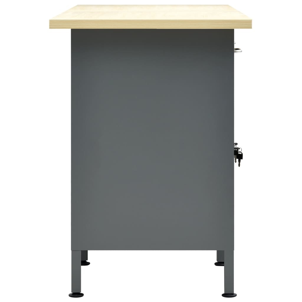 vidaXL Werkbank 160x60x85 cm staal zwart