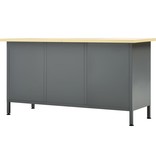 vidaXL Werkbank 160x60x85 cm staal zwart