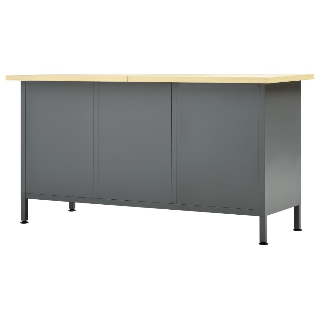 vidaXL Werkbank 160x60x85 cm staal zwart