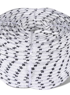 VidaXL Boottouw gevlochten 6 mm 500 m polyester wit