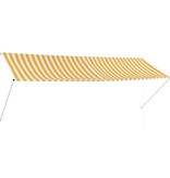 VidaXL Luifel uittrekbaar 350x150 cm geel en wit