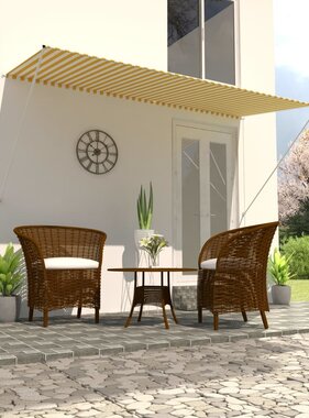 VidaXL Luifel uittrekbaar 300x150 cm geel en wit