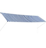 VidaXL Luifel uittrekbaar 400x150 cm blauw en wit