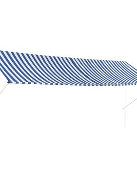 VidaXL Luifel uittrekbaar 400x150 cm blauw en wit