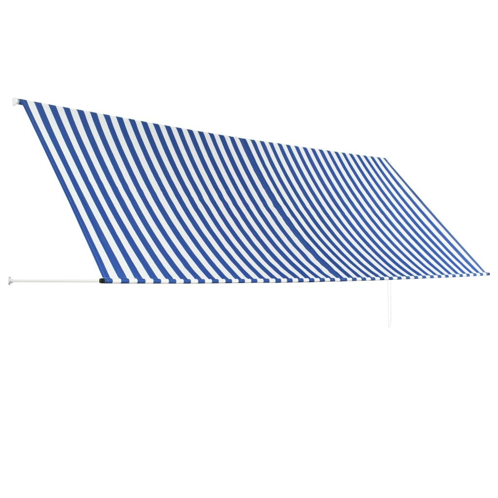 VidaXL Luifel uittrekbaar 400x150 cm blauw en wit