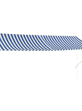 VidaXL Luifel uittrekbaar 350x150 cm blauw en wit