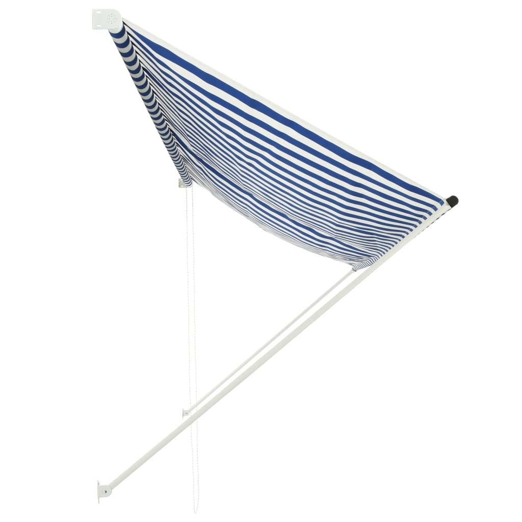 VidaXL Luifel uittrekbaar 350x150 cm blauw en wit