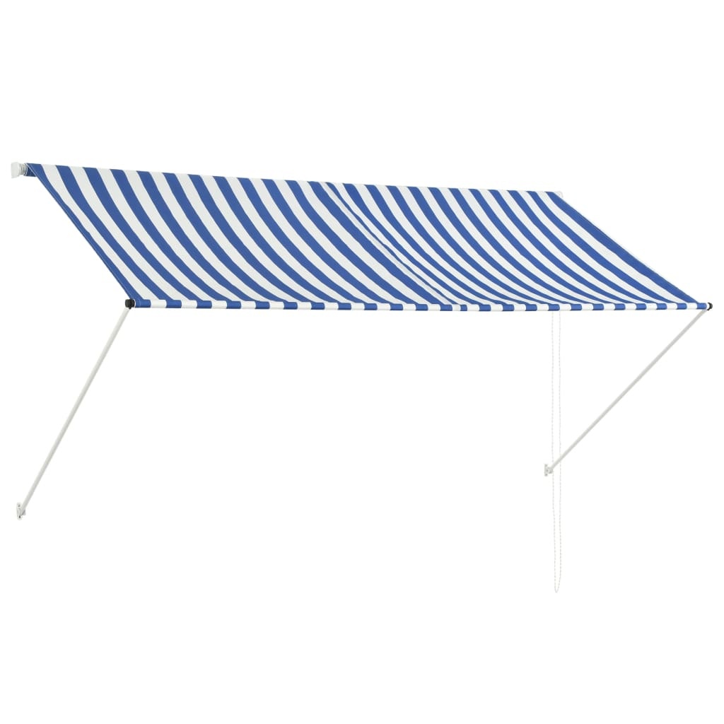 VidaXL Luifel uittrekbaar 250x150 cm blauw en wit