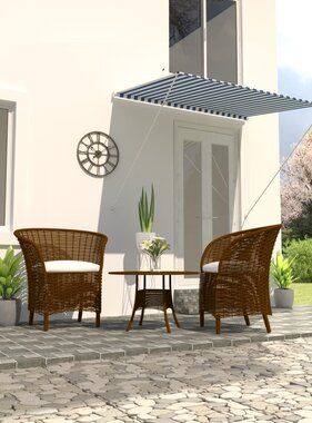 VidaXL Luifel uittrekbaar 200x150 cm blauw en wit