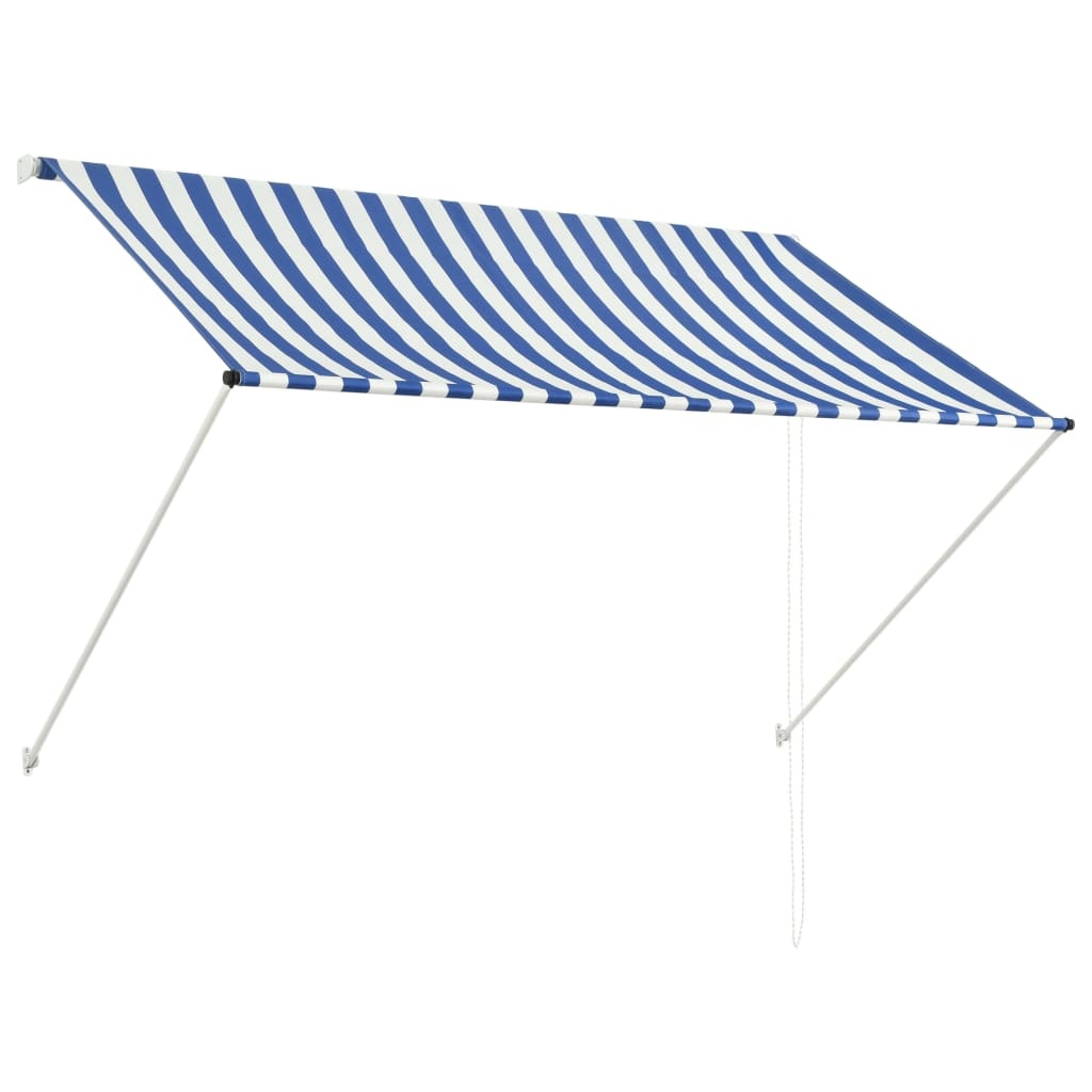 VidaXL Luifel uittrekbaar 200x150 cm blauw en wit