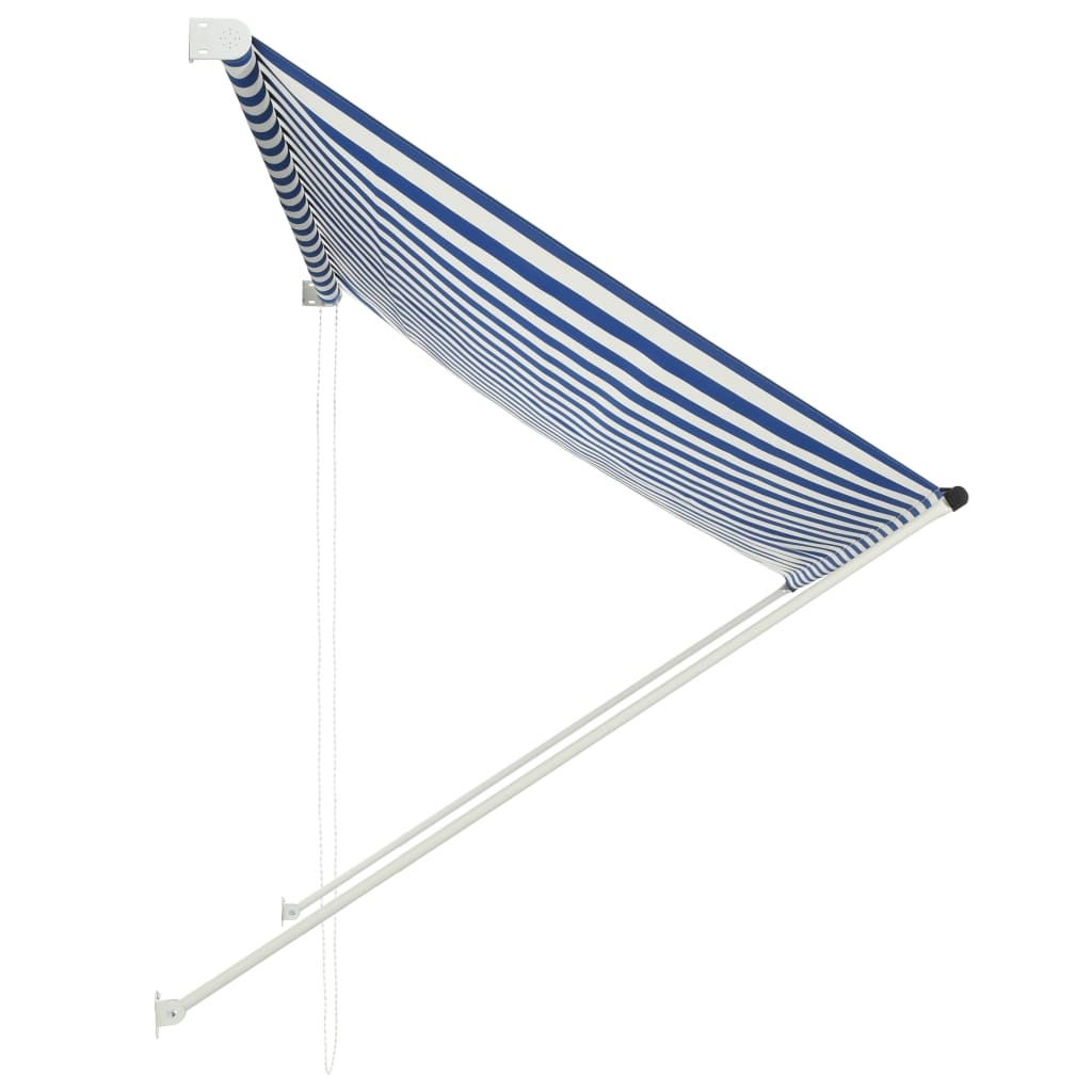 VidaXL Luifel uittrekbaar 200x150 cm blauw en wit