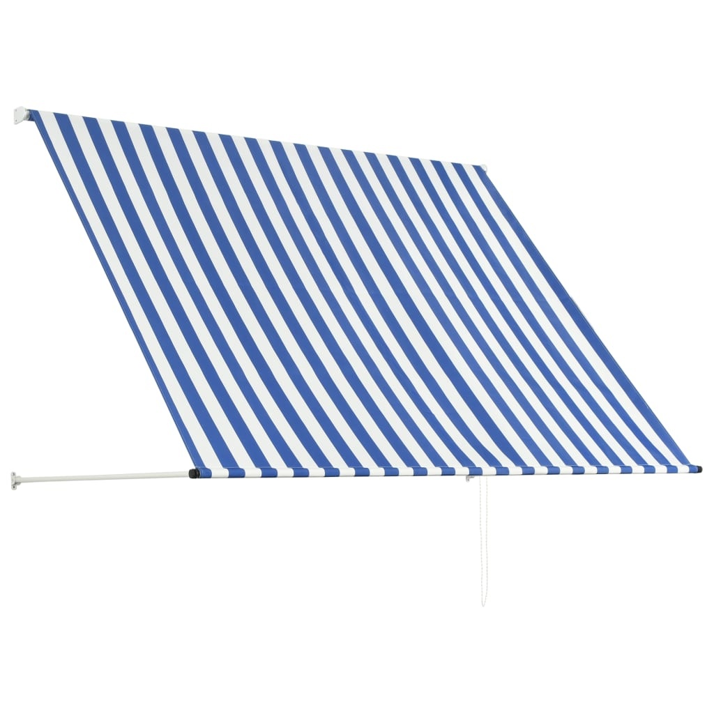 VidaXL Luifel uittrekbaar 200x150 cm blauw en wit