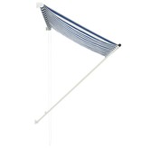 VidaXL Luifel uittrekbaar 150x150 cm blauw en wit