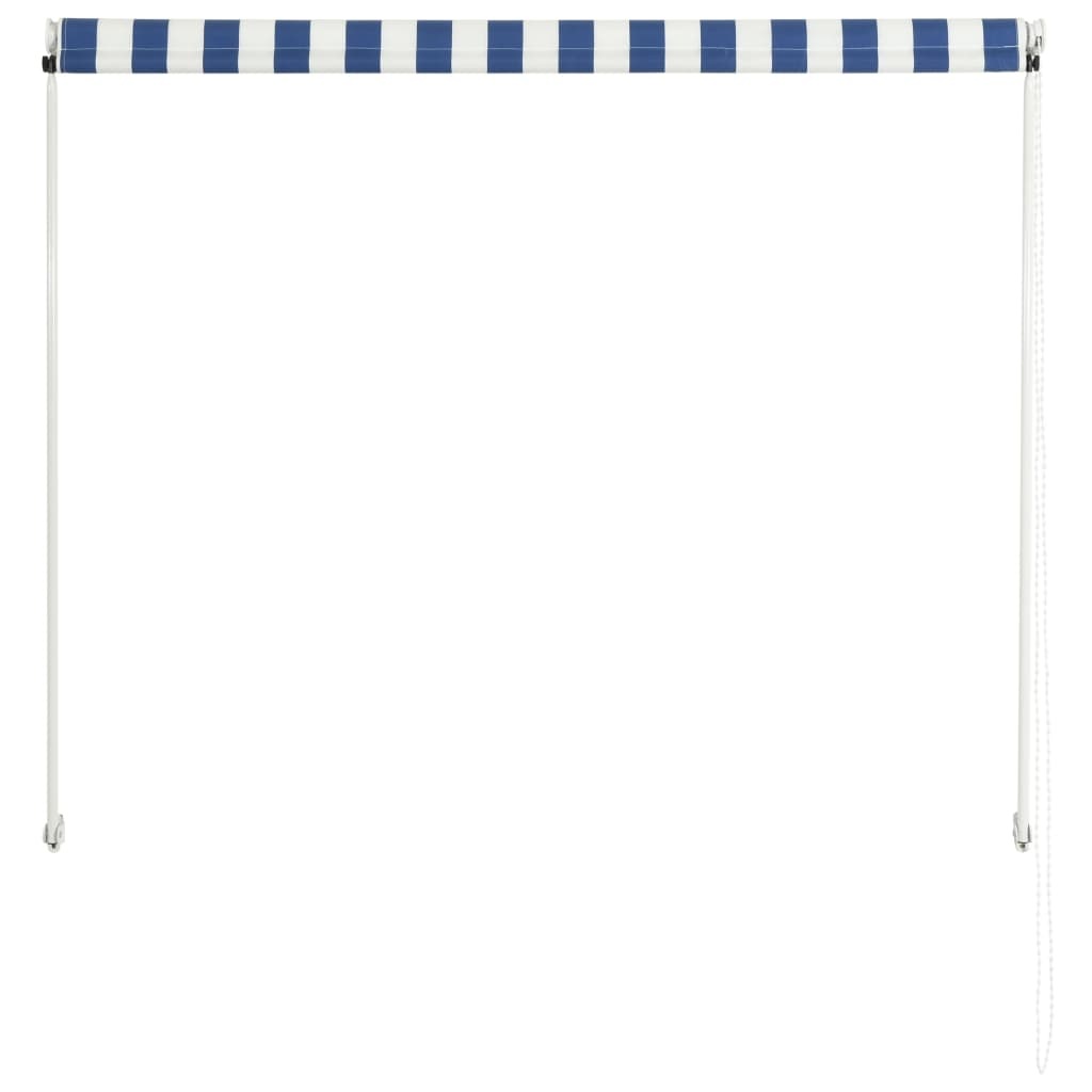 VidaXL Luifel uittrekbaar 150x150 cm blauw en wit