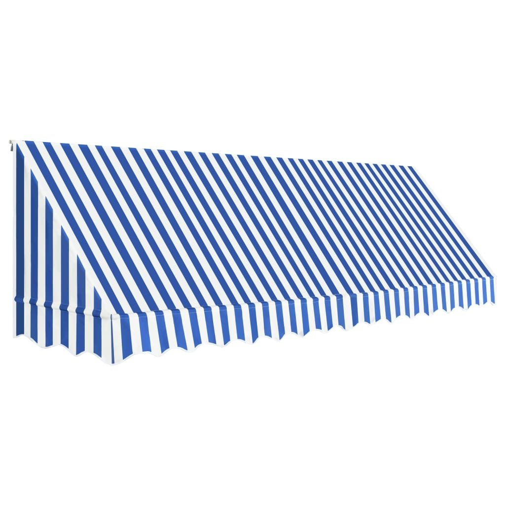 VidaXL Luifel 400x120 cm blauw en wit