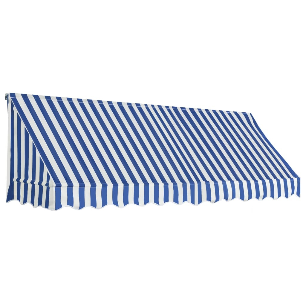 VidaXL Luifel 300x120 cm blauw en wit