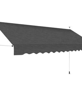 VidaXL Luifel handmatig uittrekbaar 400 cm antraciet