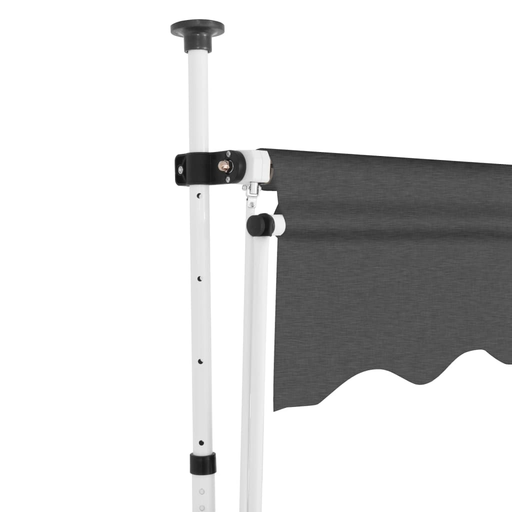 VidaXL Luifel handmatig uittrekbaar 350 cm antraciet