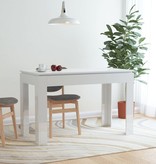 vidaXL Eettafel 120x60x76 cm spaanplaat hoogglans wit