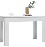 vidaXL Eettafel 120x60x76 cm spaanplaat hoogglans wit