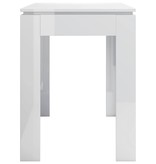 vidaXL Eettafel 120x60x76 cm spaanplaat hoogglans wit