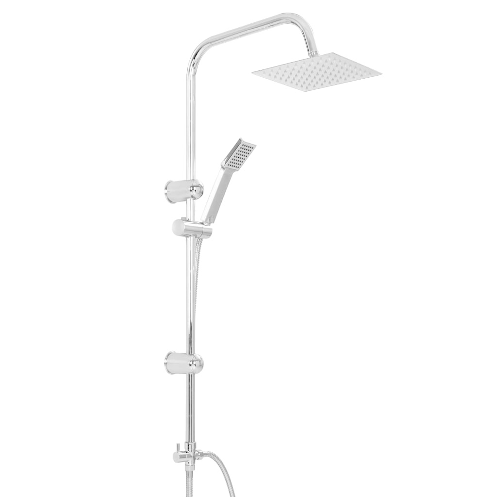 VidaXL Douchekoppenset dubbel met handdouche roestvrij staal