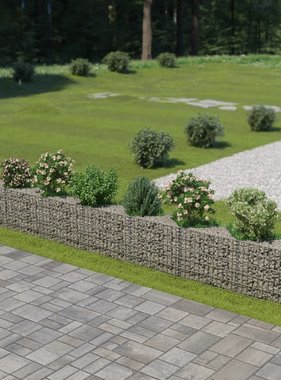 VidaXL Schanskorfmuur 450x30x50 cm gegalvaniseerd staal