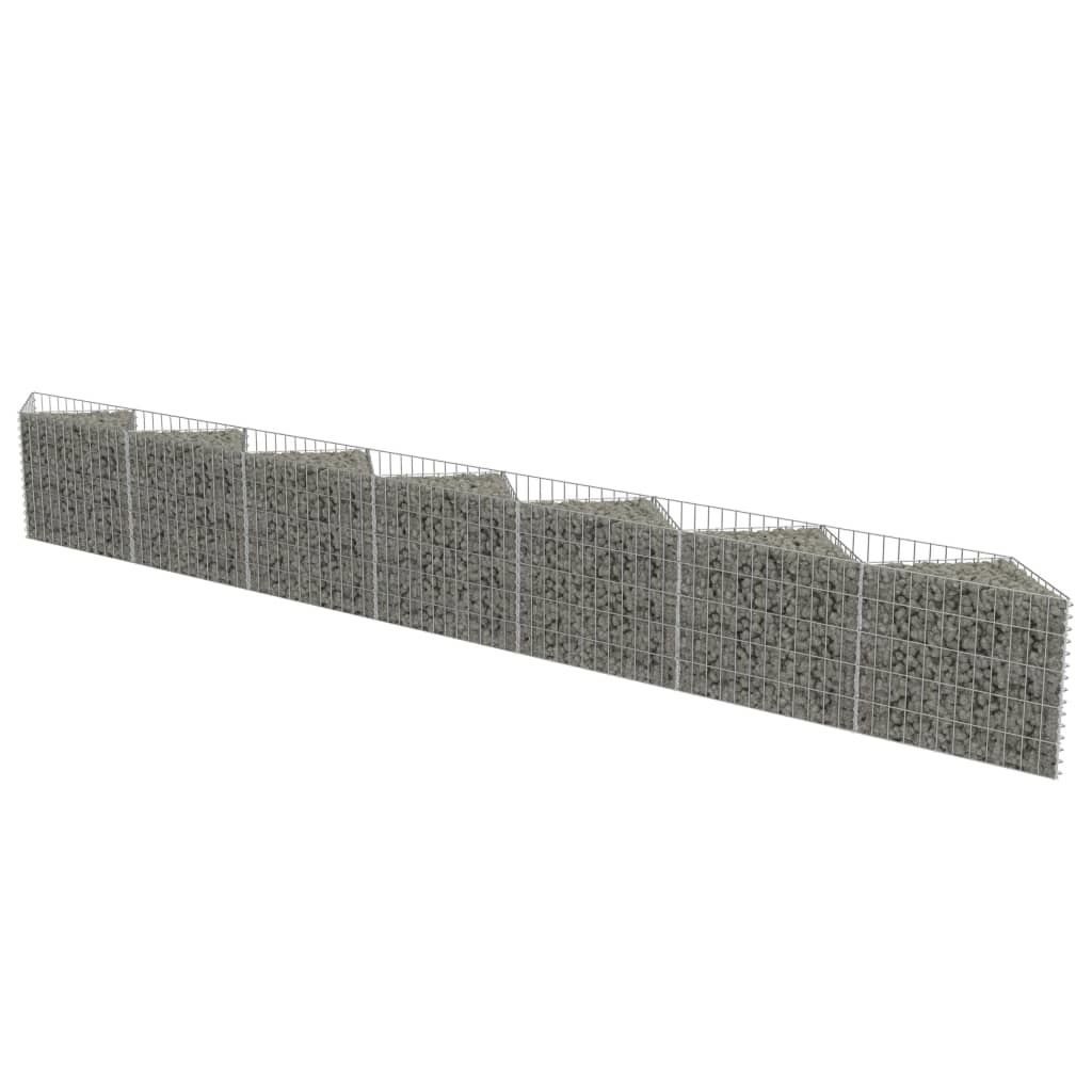 VidaXL Schanskorfmuur 450x30x50 cm gegalvaniseerd staal