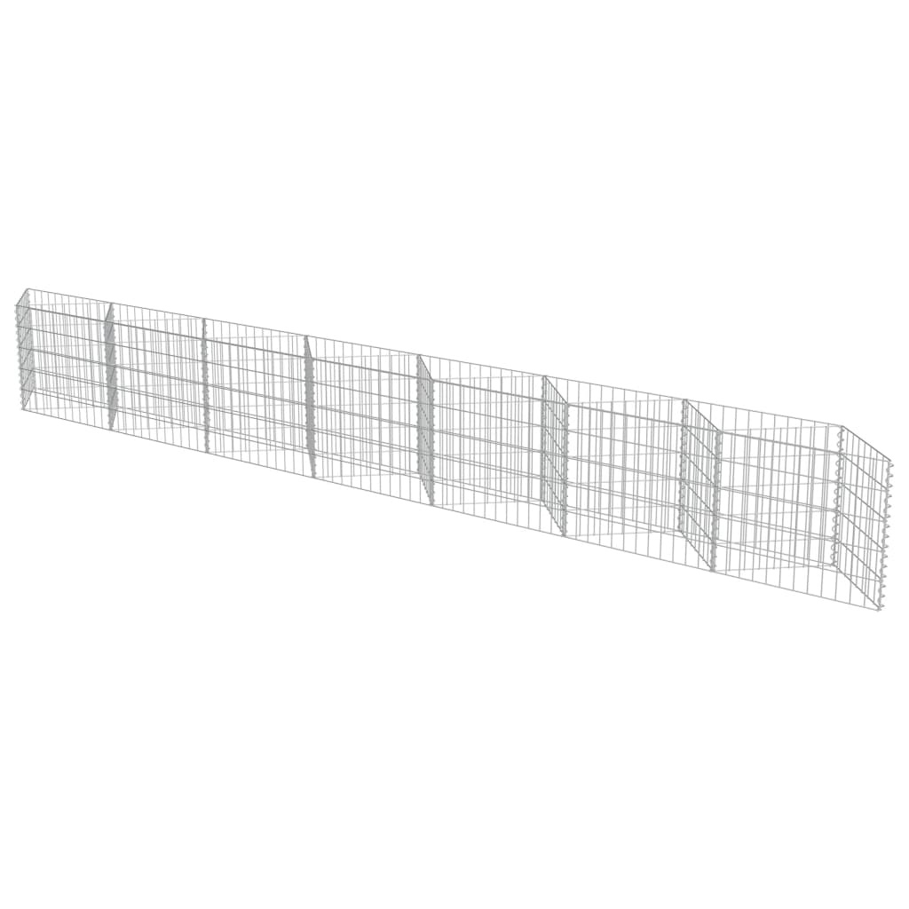VidaXL Schanskorfmuur 450x30x50 cm gegalvaniseerd staal
