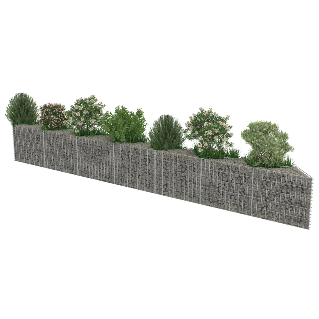 VidaXL Schanskorfmuur 450x30x50 cm gegalvaniseerd staal