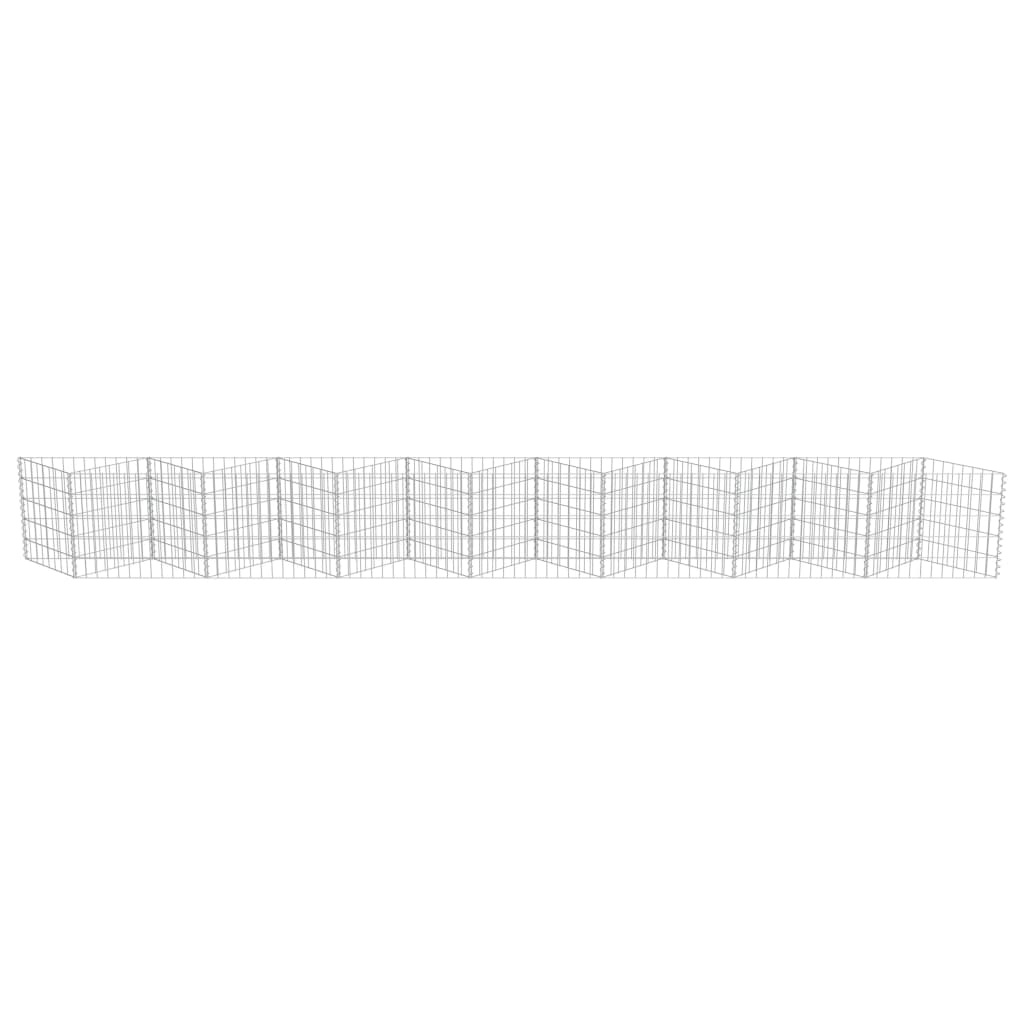 VidaXL Schanskorfmuur 450x30x50 cm gegalvaniseerd staal