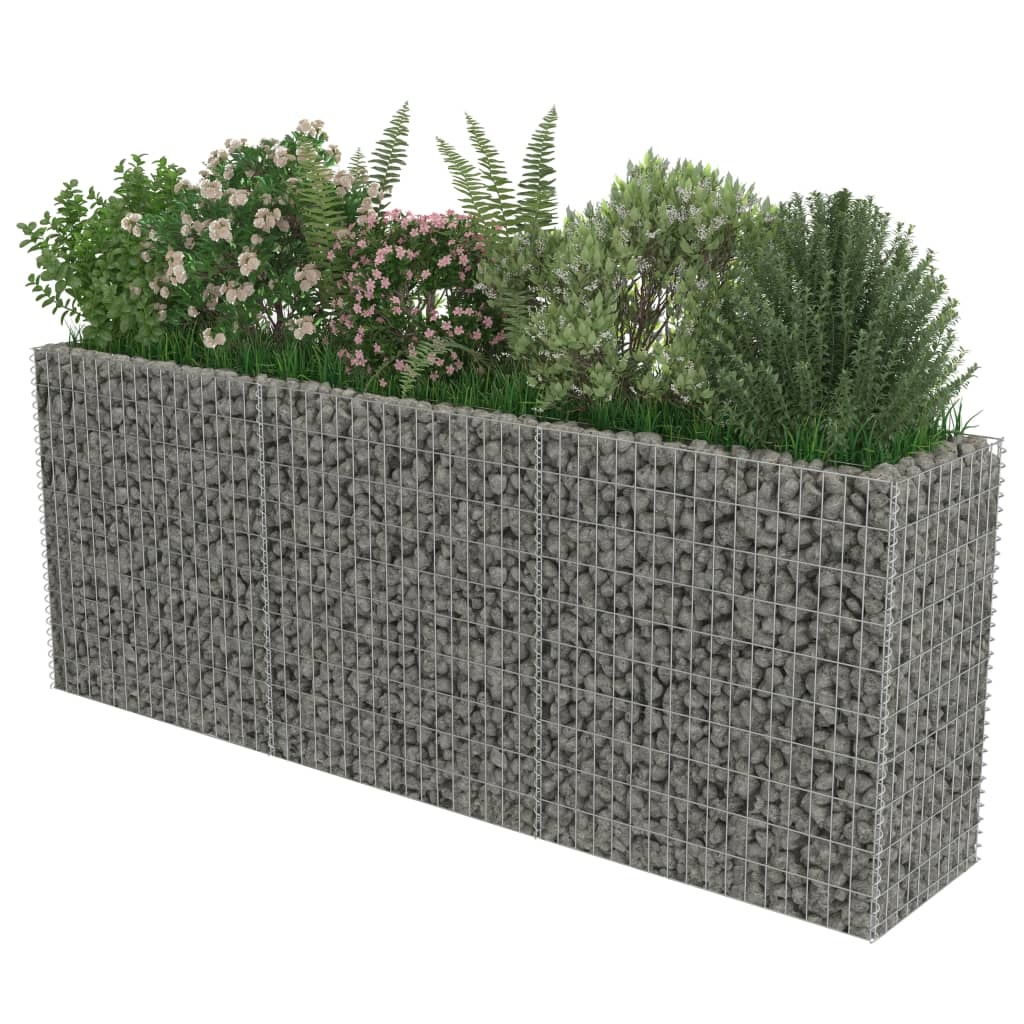 VidaXL Gabion plantenbak verhoogd 270x50x100 cm gegalvaniseerd staal