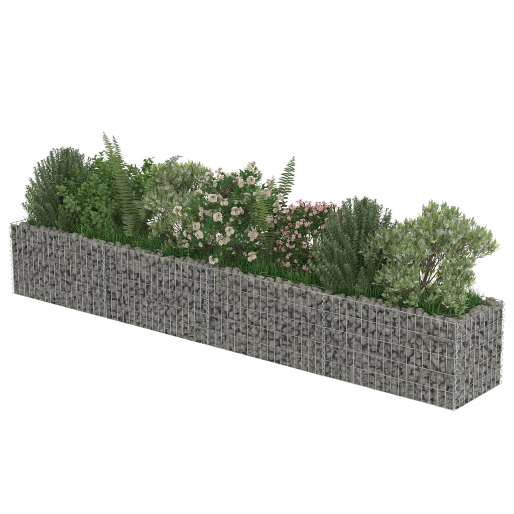 vidaXL Gabion plantenbak verhoogd 360x50x50 cm gegalvaniseerd staal