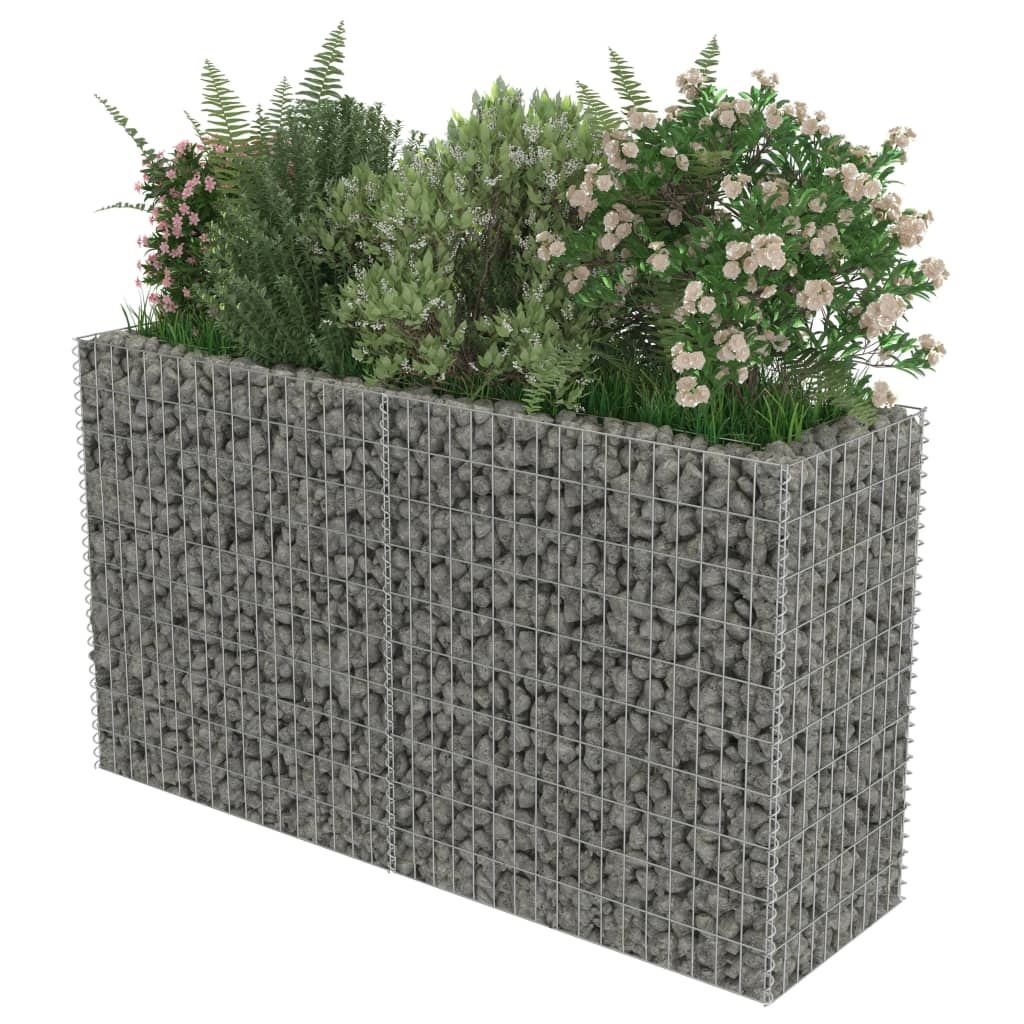 vidaXL Gabion plantenbak verhoogd 180x50x100 cm gegalvaniseerd staal