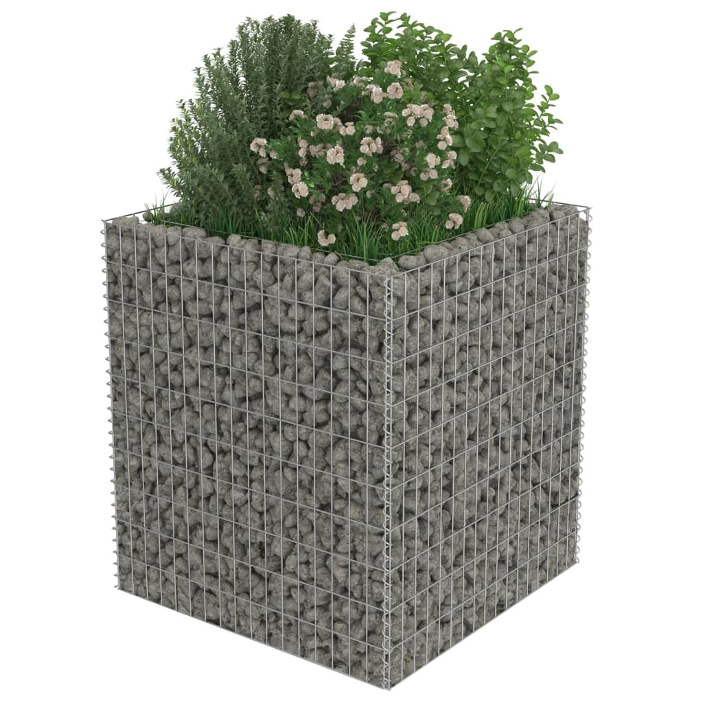 vidaXL Gabion plantenbak verhoogd 90x90x100 cm gegalvaniseerd staal